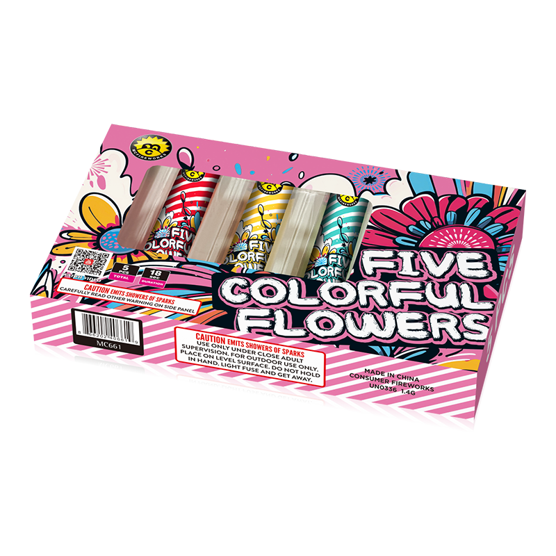 5つのカラフルな花f1噴水MC661